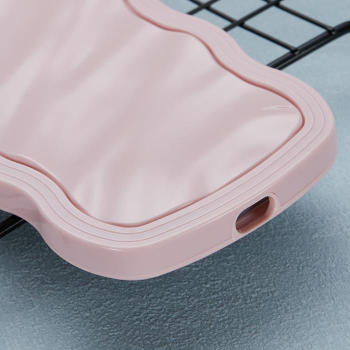 Bild 6, iPhone 15 Mobilskal Wavy Textur Rosa