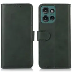 Motorola Edge 50 Fodral L&auml;der Gr&ouml;n
