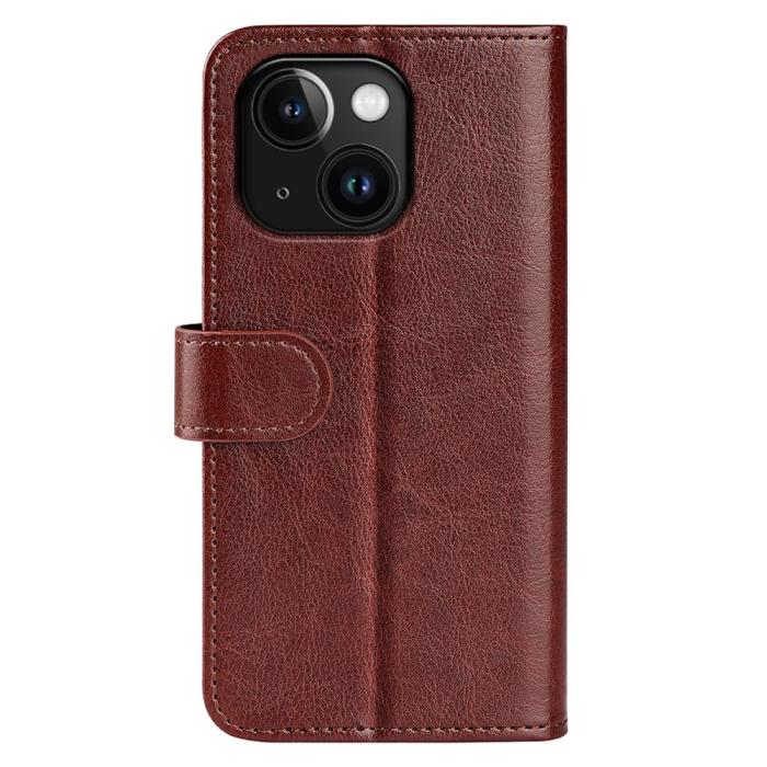 Bild 6, iPhone 15 Plus Fodral Crazy Horse Läder Brun