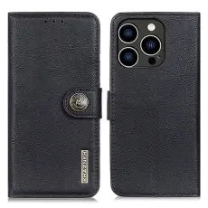 KHAZNEH iPhone 16 Pro Max Fodral L&auml;der Svart