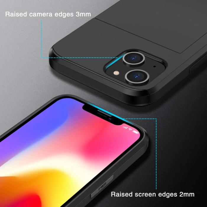 Bild 4, iPhone 15 Skal Hybrid Med Kortfack Svart