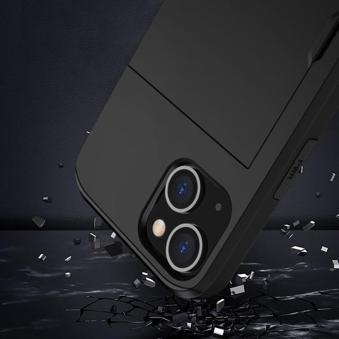Bild 6, iPhone 15 Skal Hybrid Med Kortfack Svart