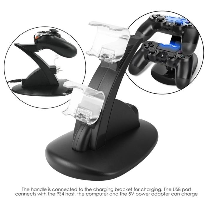 Bild 2, Dockstation För Två Playstation PS4 Kontroller med LED-indikatorer