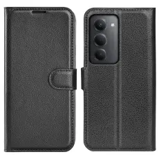 Xiaomi Redmi 15 Fodral Litchi L&auml;der Svart