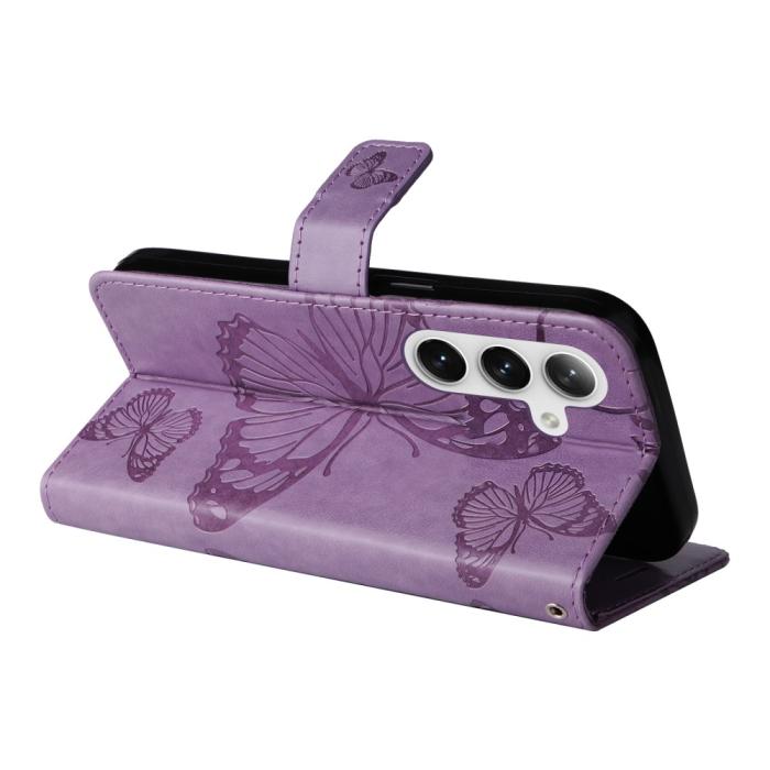 Bild 4, Samsung Galaxy S24 Fodral Fjäril Tryck Lila