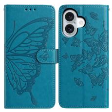 iPhone 17 Fodral Med Fj&auml;ril Tryck Bl&aring;