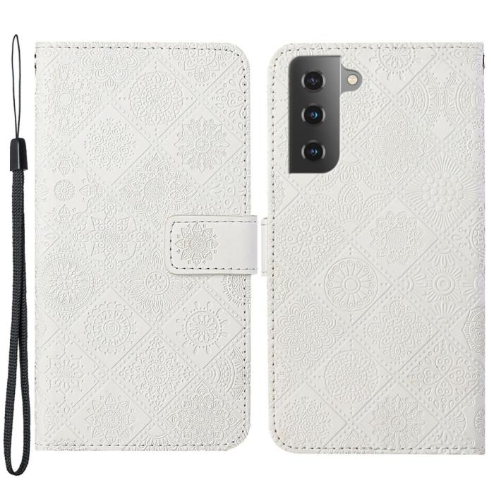 Bild 1, Samsung Galaxy S22 Plus Fodral Tryckta Mandala Blommor Vit