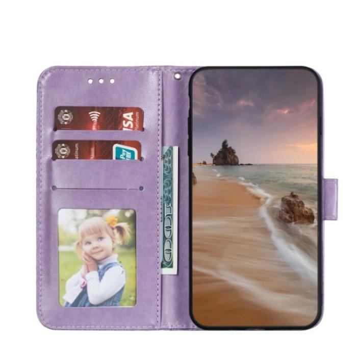 Bild 4, Samsung Galaxy A24 5G Fodral Med Blommigt Tryck Lila
