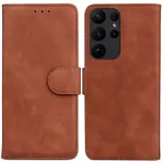 Samsung Galaxy S23 Ultra Fodral L&auml;der Brun