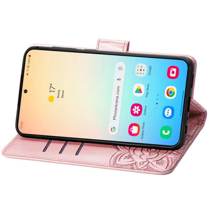 Bild 4, Samsung Galaxy S25 Plus Fodral Med Fjäril Tryck Roséguld