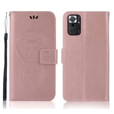 Xiaomi Redmi Note 10 Pro - Owl Dream Catcher Läder Fodral - Roséguld