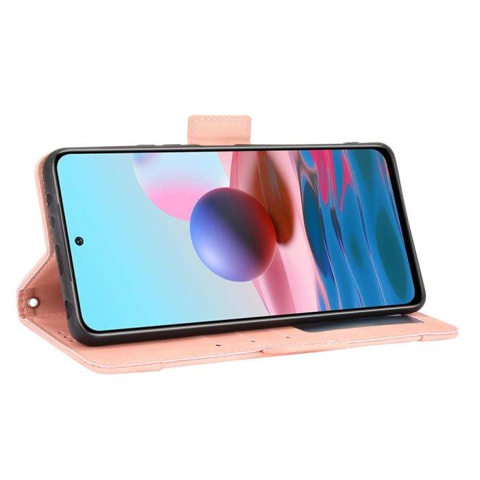 Bild 5, Xiaomi Redmi Note 10 Pro - Fodral Med Avtagbart Kortfodral - Ljus Rosa