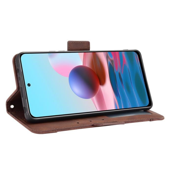 Bild 5, Xiaomi Redmi Note 10 Pro - Fodral Med Avtagbart Kortfodral - Brun