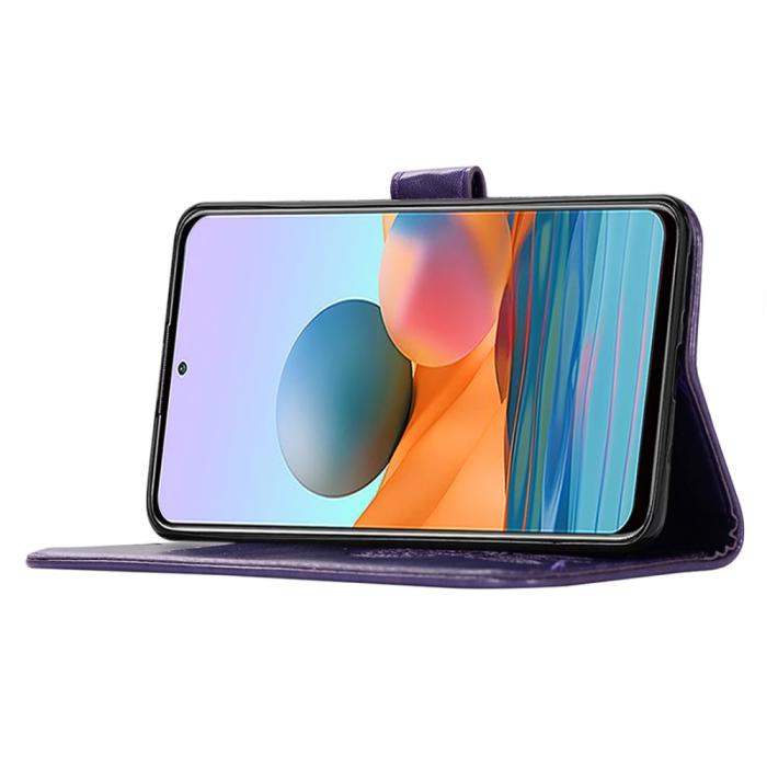 Bild 5, Xiaomi Redmi Note 10 Pro - Owl Dream Catcher Läder Fodral - Lila