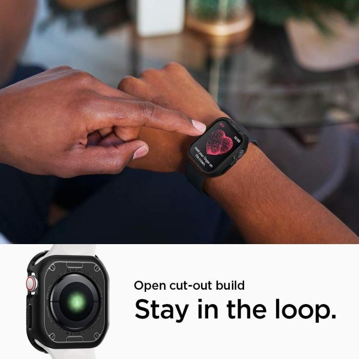 Bild 4, Spigen Apple Watch 44/45 mm Skal Rugged Armor Svart