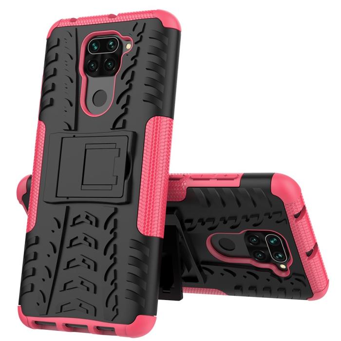 Bild 3, Xiaomi Redmi Note 9 - Ultimata Stöttåliga Skalet med Stöd - Rosa