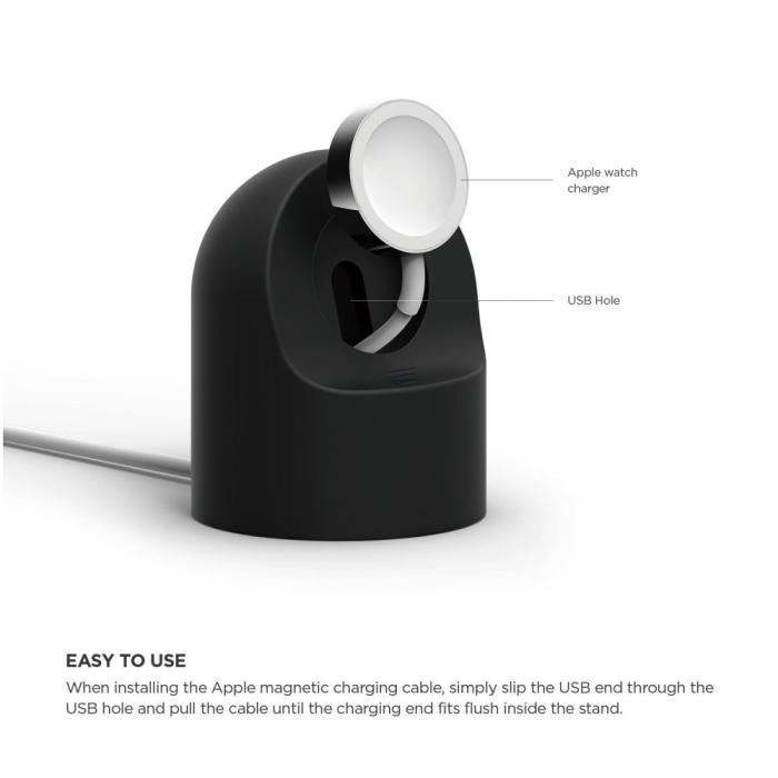 Bild 4, Apple Watch Silikon Stativ Svart
