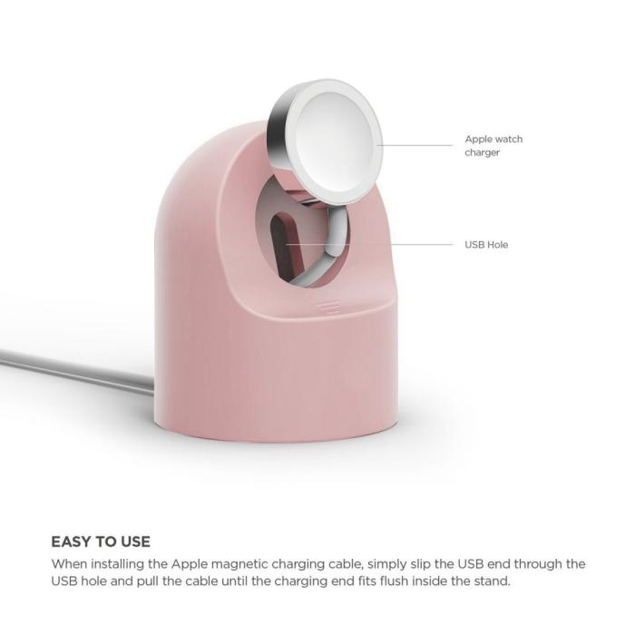 Bild 4, Apple Watch Silikon Stativ Ljus Rosa