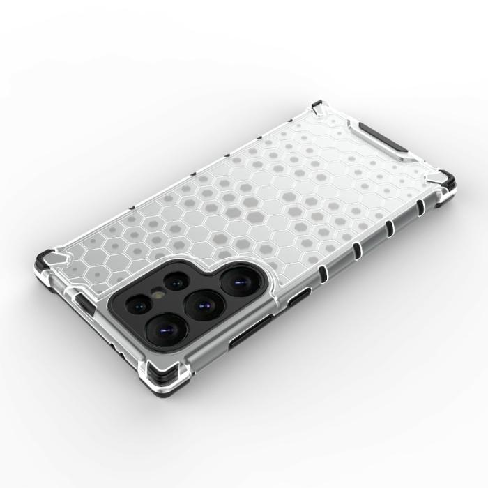 Bild 3, Galaxy S24 Ultra Skal Honeycomb Shockproof Hybrid Grå