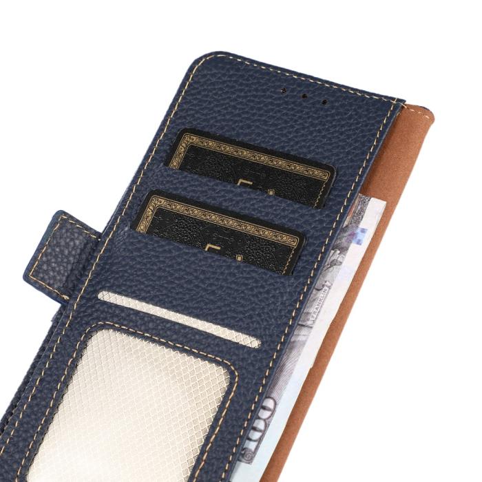 Bild 5, KHAZNEH Galaxy S25 Plus / S24 Plus Fodral RFID Äkta Läder Blå