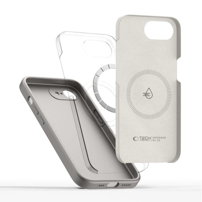 Bild 6, Tech-Protect iPhone 17e/16e Skal MagSafe Silicone Stone Grey