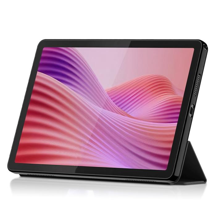 Bild 2, Lenovo Tab 10.1 2025 Fodral Tri-Fold Läder Svart