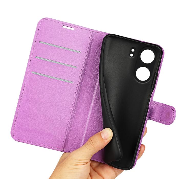Bild 4, Xiaomi Redmi 13C 4G Fodral Litchi Läder Lila