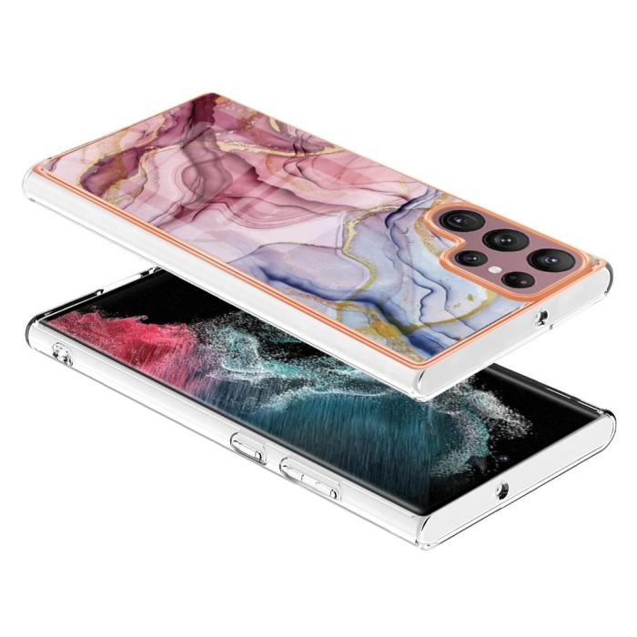 Bild 3, Samsung Galaxy S23 Ultra Skal Marmor TPU Roséguld
