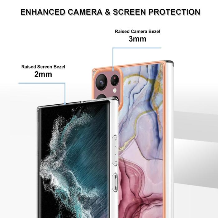 Bild 4, Samsung Galaxy S23 Ultra Skal Marmor TPU Roséguld