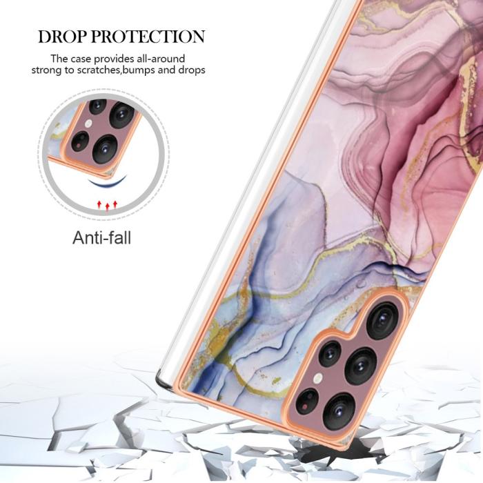 Bild 5, Samsung Galaxy S23 Ultra Skal Marmor TPU Roséguld