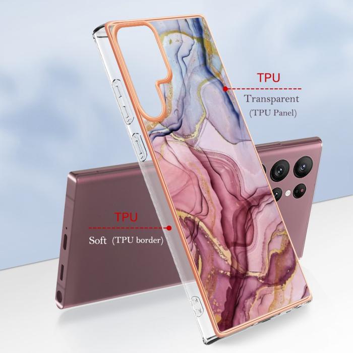 Bild 6, Samsung Galaxy S23 Ultra Skal Marmor TPU Roséguld