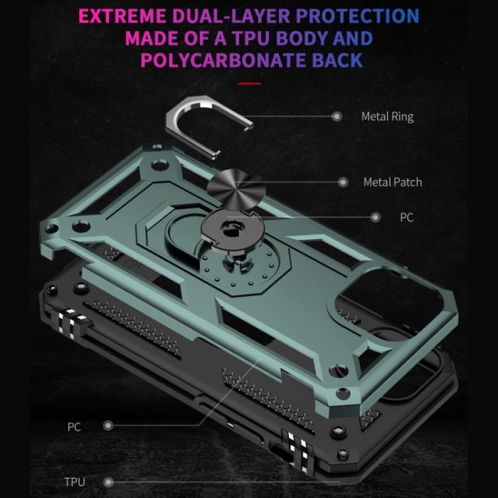 Bild 5, iPhone 14 Plus Skal Shockproof Ring Grön