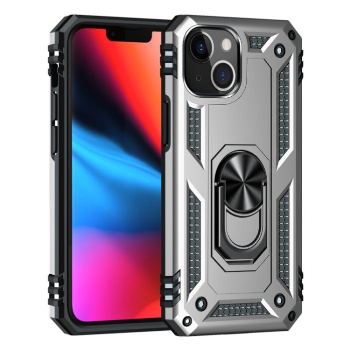 Bild 2, iPhone 14 Plus Skal Shockproof Ring Silver