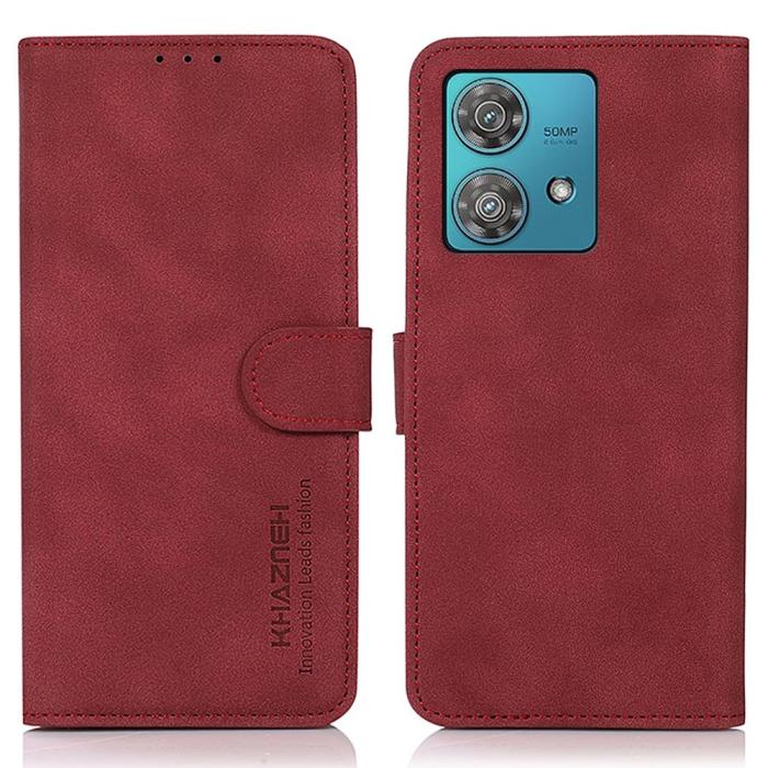 Bild 1, KHAZNEH Motorola Moto G84 5G Fodral Retro Läder Röd