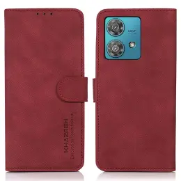 KHAZNEH Motorola Moto G84 5G Fodral Retro Läder Röd