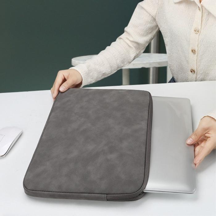Bild 6, Läder Laptop Sleeve Med Mjukt Foder 14-15.4