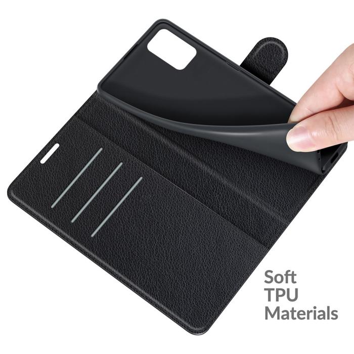 Bild 6, Samsung Galaxy A03s Fodral Litchi Läder Svart
