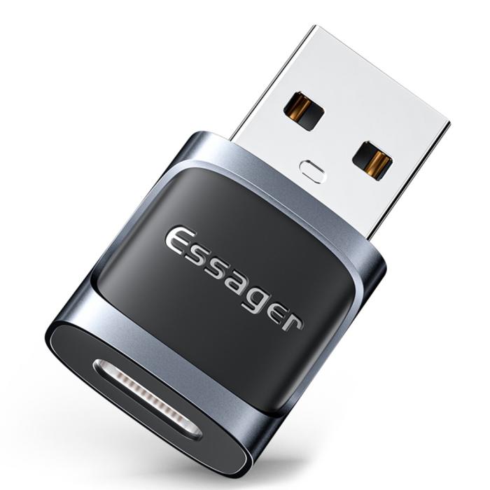 Bild 1, ESSAGER USB-C Hona till USB-A 3.0 Adapter, 5Gbps Blå