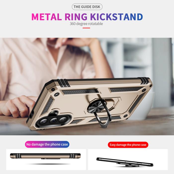 Bild 2, Samsung Galaxy A37 5G Skal Shockproof Hybrid Ring Guld