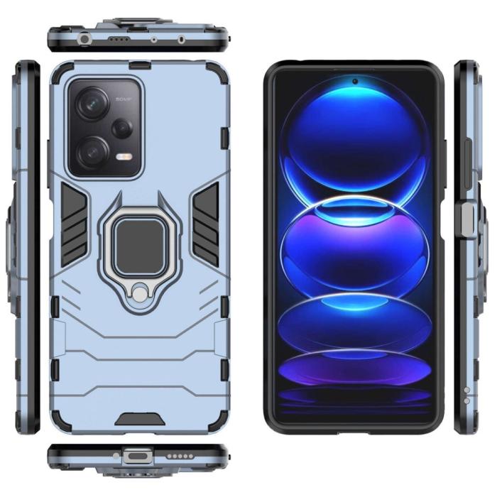 Bild 6, Xiaomi Redmi Note 12 Pro 5G Skal Ring Hybrid Armor Blå