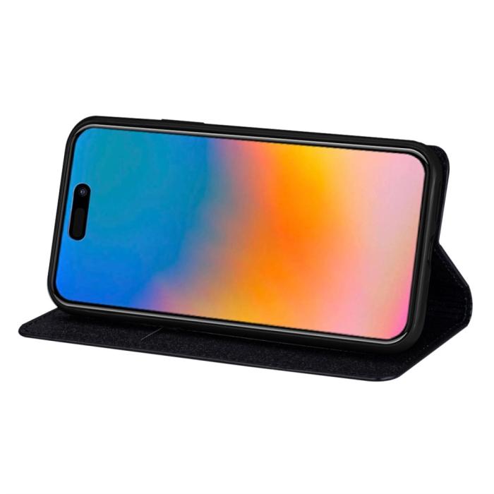 Bild 2, iPhone 15 Fodral Flip Glitter Svart