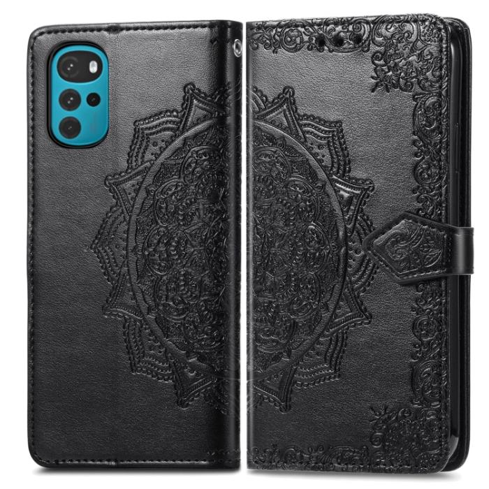 Bild 2, Motorola Moto G22 Fodral Mandala Läder Svart