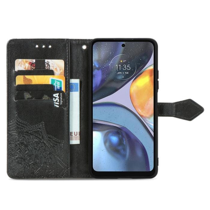Bild 3, Motorola Moto G22 Fodral Mandala Läder Svart