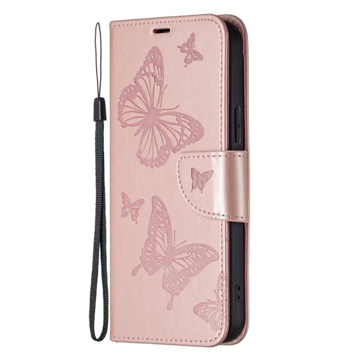 Bild 6, Samsung Galaxy S23 Plus Fodral Fjärilar Roséguld
