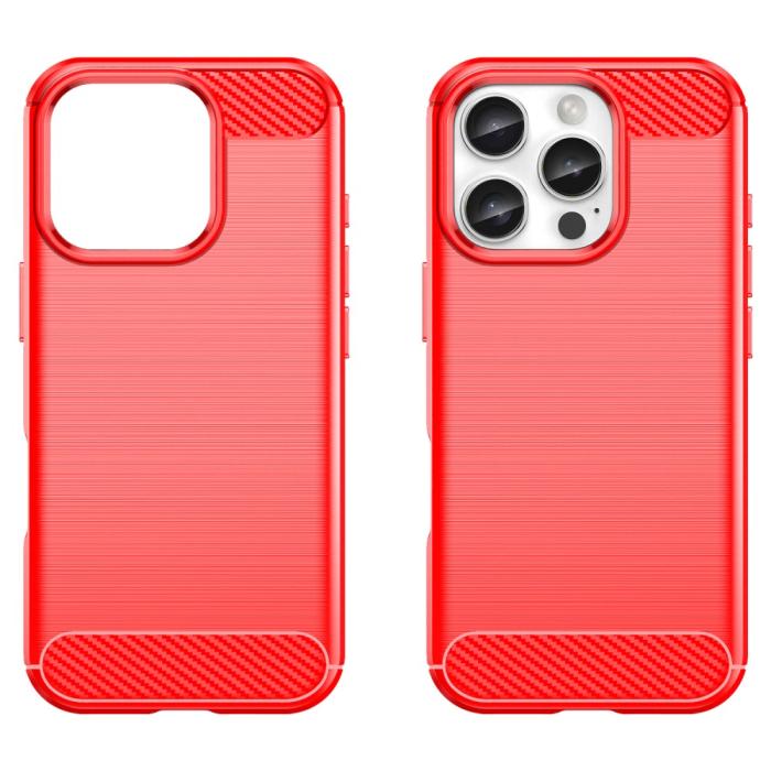 Bild 2, iPhone 16 Pro Skal Kolfiber Textur Röd