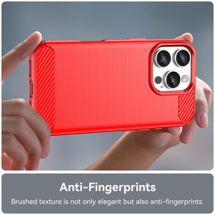 Bild 5, iPhone 16 Pro Skal Kolfiber Textur Röd