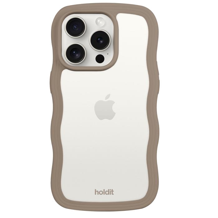 Bild 1, holdit iPhone 14 Pro Max Skal Wavy Mocha Brown Transparent