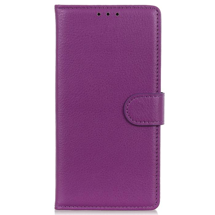 Bild 2, Motorola Moto E20 / E40 Fodral Litchi Textur Lila
