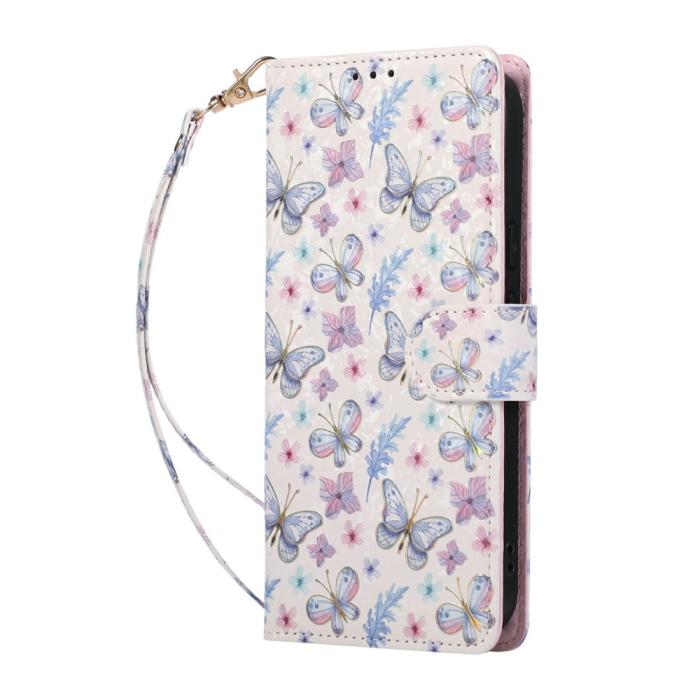 Bild 5, Google Pixel 10a Fodral RFID Läder Fjärilar / Blommor