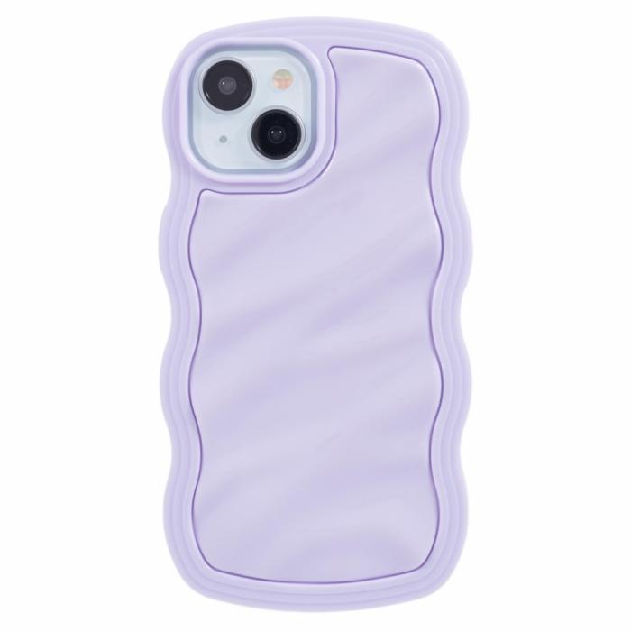 Bild 1, iPhone 15 Mobilskal Wavy Textur Lila